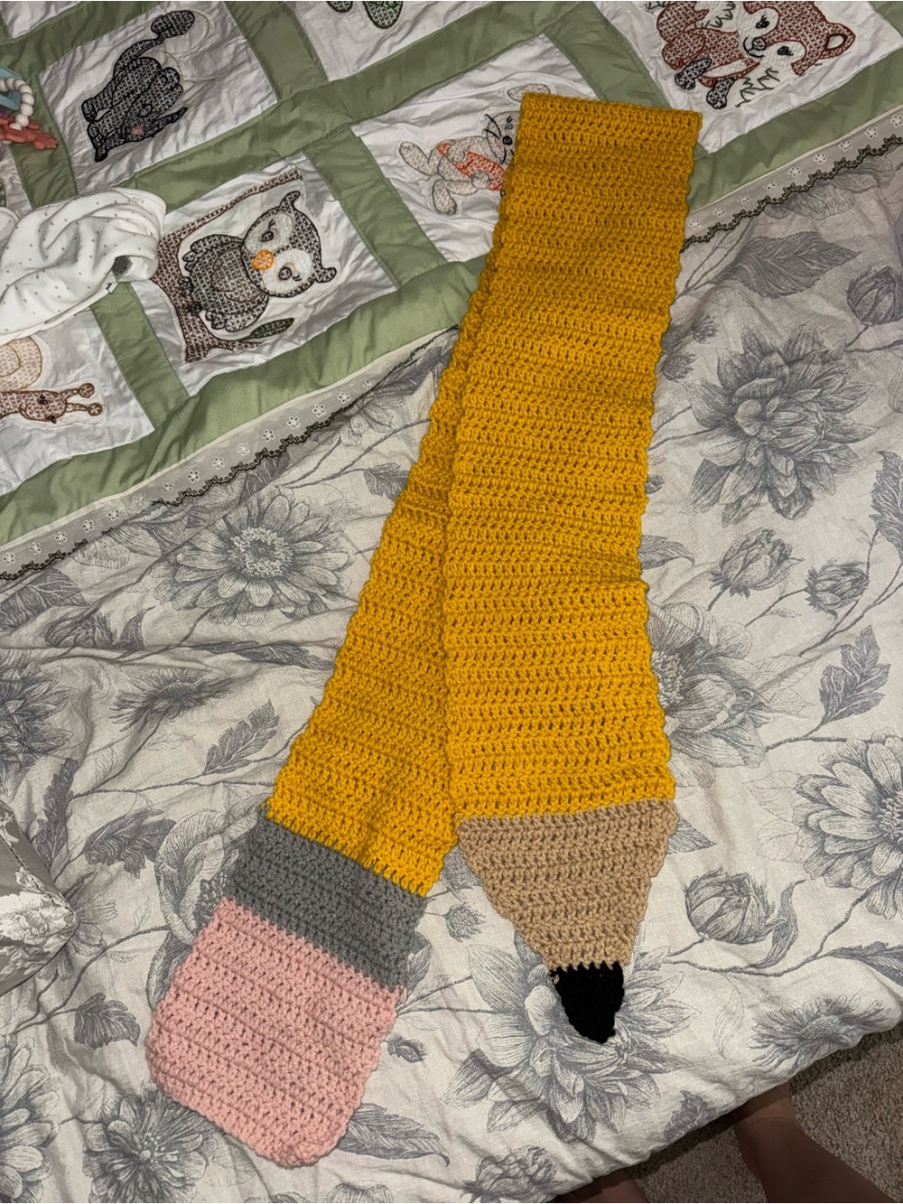 Handmade teacher pencil scarf